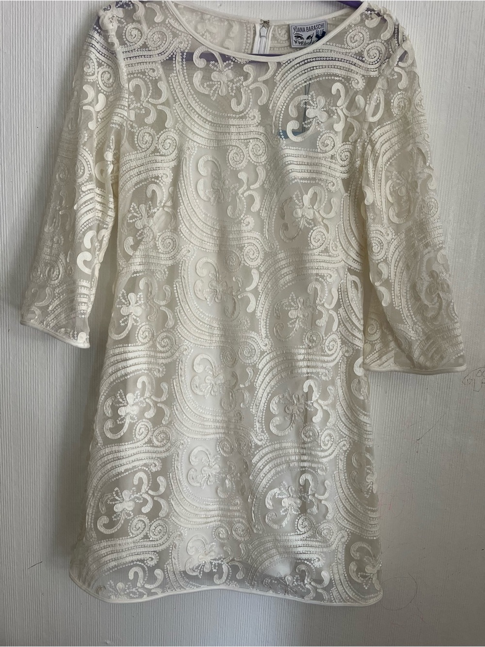 Yoana Baraschi Ivory Lace Mini Dress